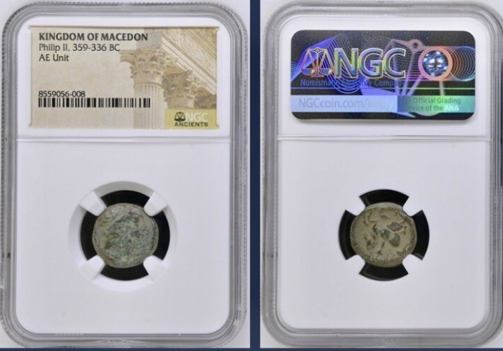 359BC-336BC Greek Ancient Kingdom of Macedon NGC Genuine Coin Philip II Apollo