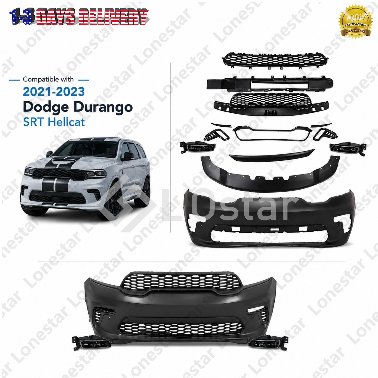 Complete Front Bumper Grille Kit W/Fog Light For Dodge Durango（2021-2023）
