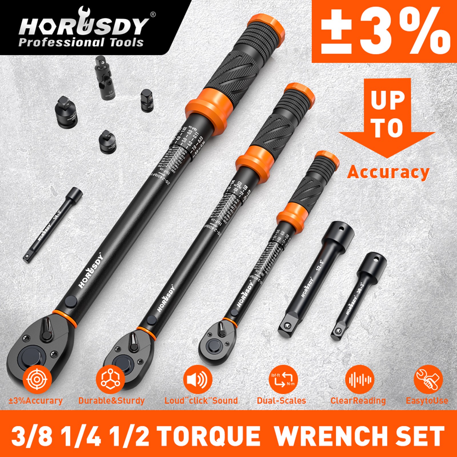 Torque Wrench Adjustable Torque Wrench 1/2