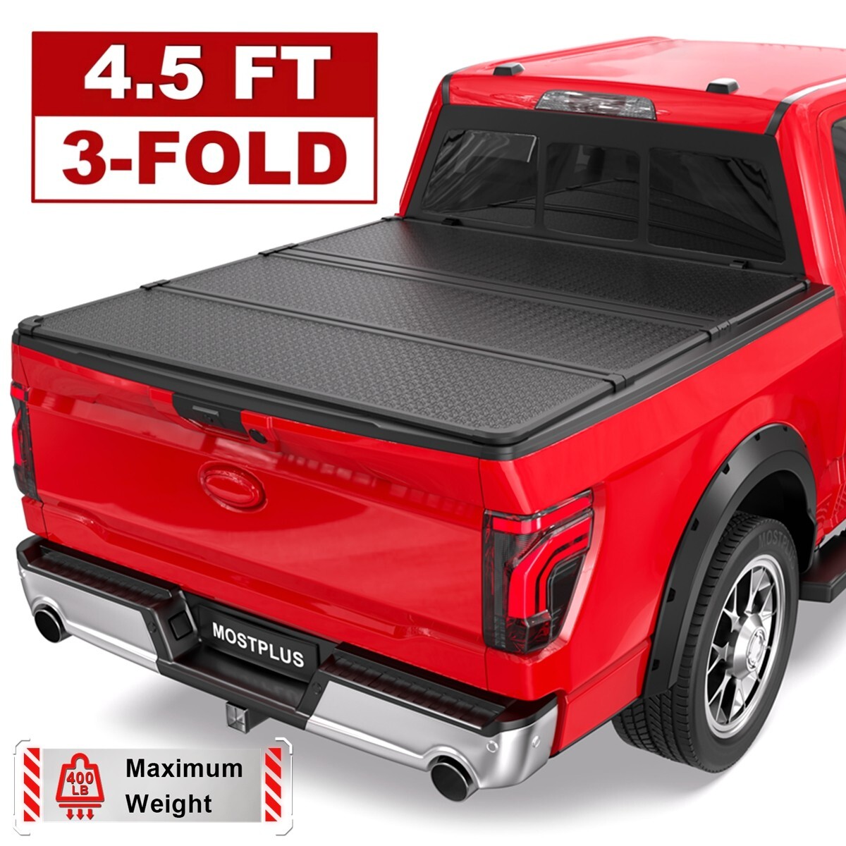 4.5FT/4.6FT Tri-Fold Hard Solid Bed Tonneau Cover For 2022-2026 Ford Maverick 4.5FT/4.6FT Tri-Fold Hard Solid Bed Tonneau Cover For 2022-2026 Ford Maverick