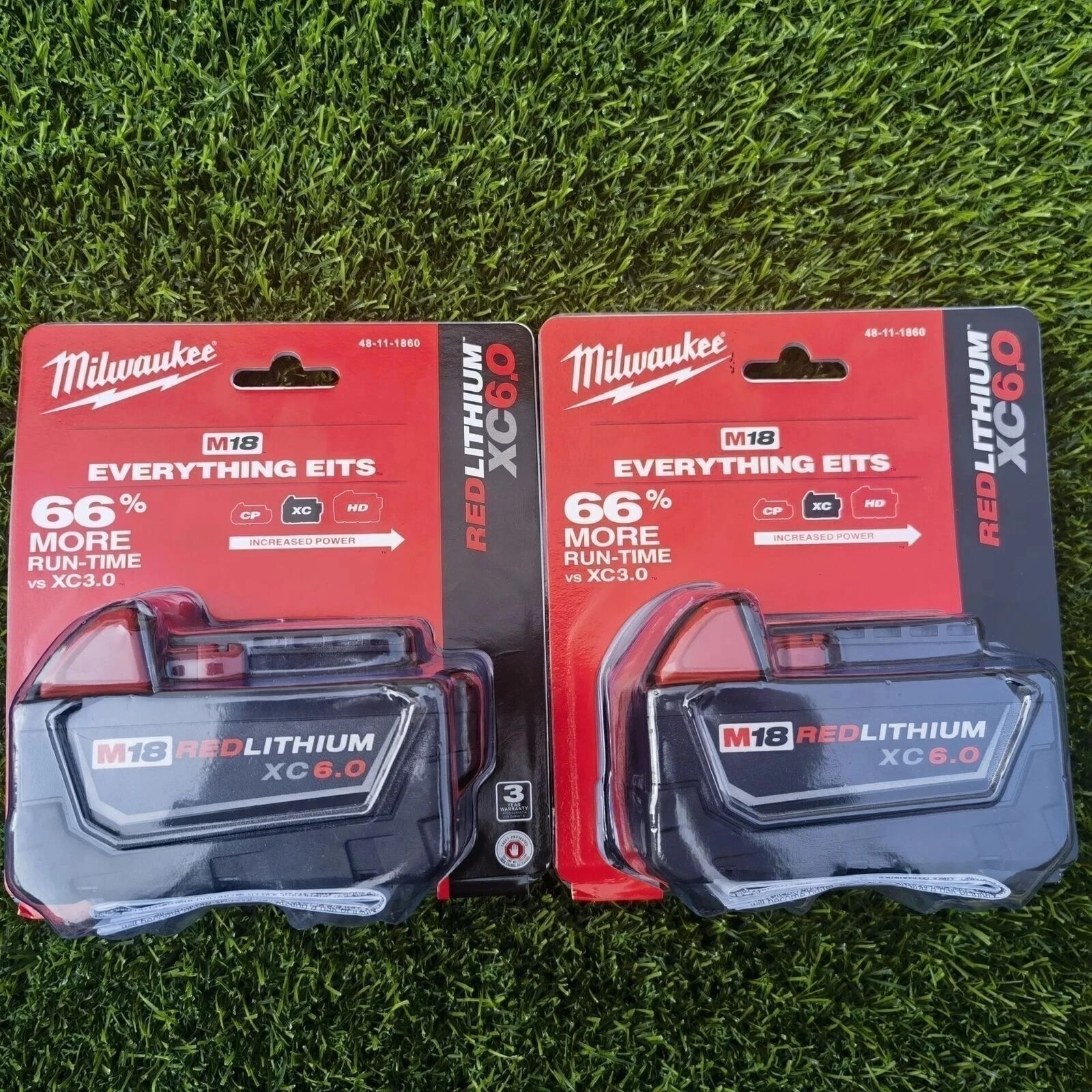 2 Pack M18 XC 6.0Ah 18V REDLITHIUM Extended Battery 48-11-1860 US NEW Sealed M18