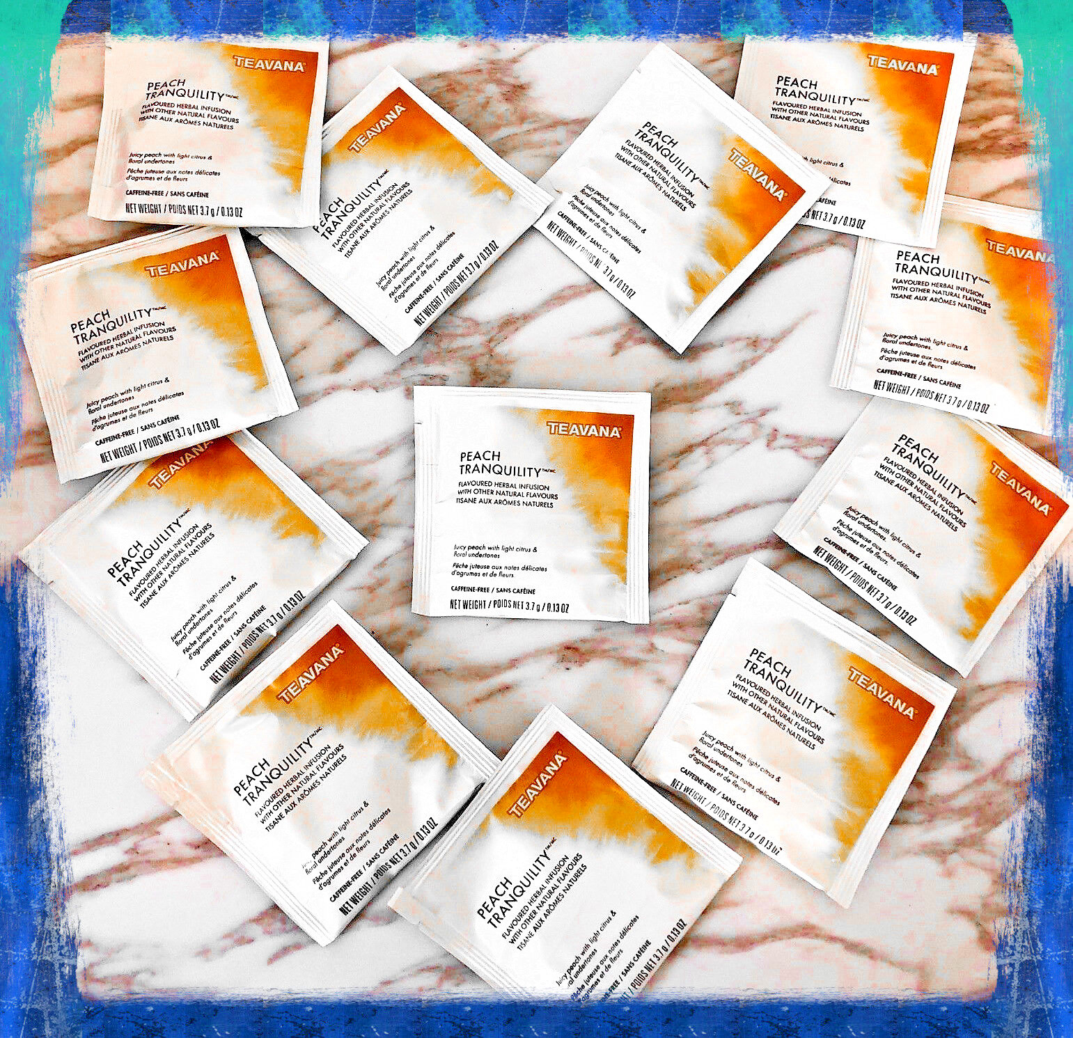 🌈 NEW RARE 2024 STARBUCKS TEAVANA PEACH TRANQUILITY HERBAL 12 SACHETS TEA BAGS