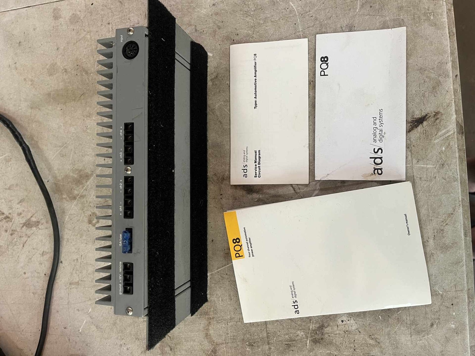 Vintage A/d/s/ Pq8 Car Power Amplifier - Untested W/MANUALS