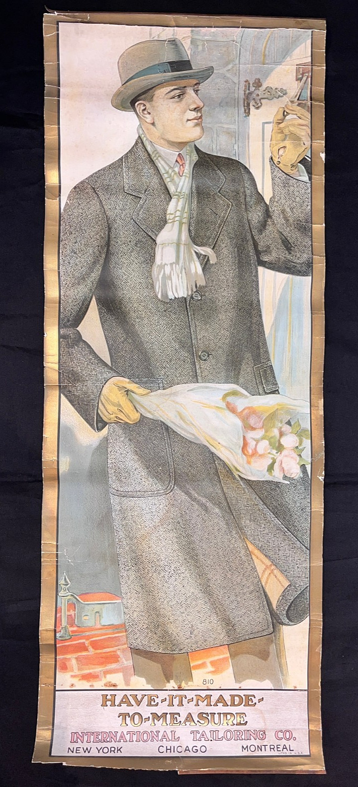 International Tailoring Co.  Art Deco Chromolithograph Poster -1920s  (39 x 15)