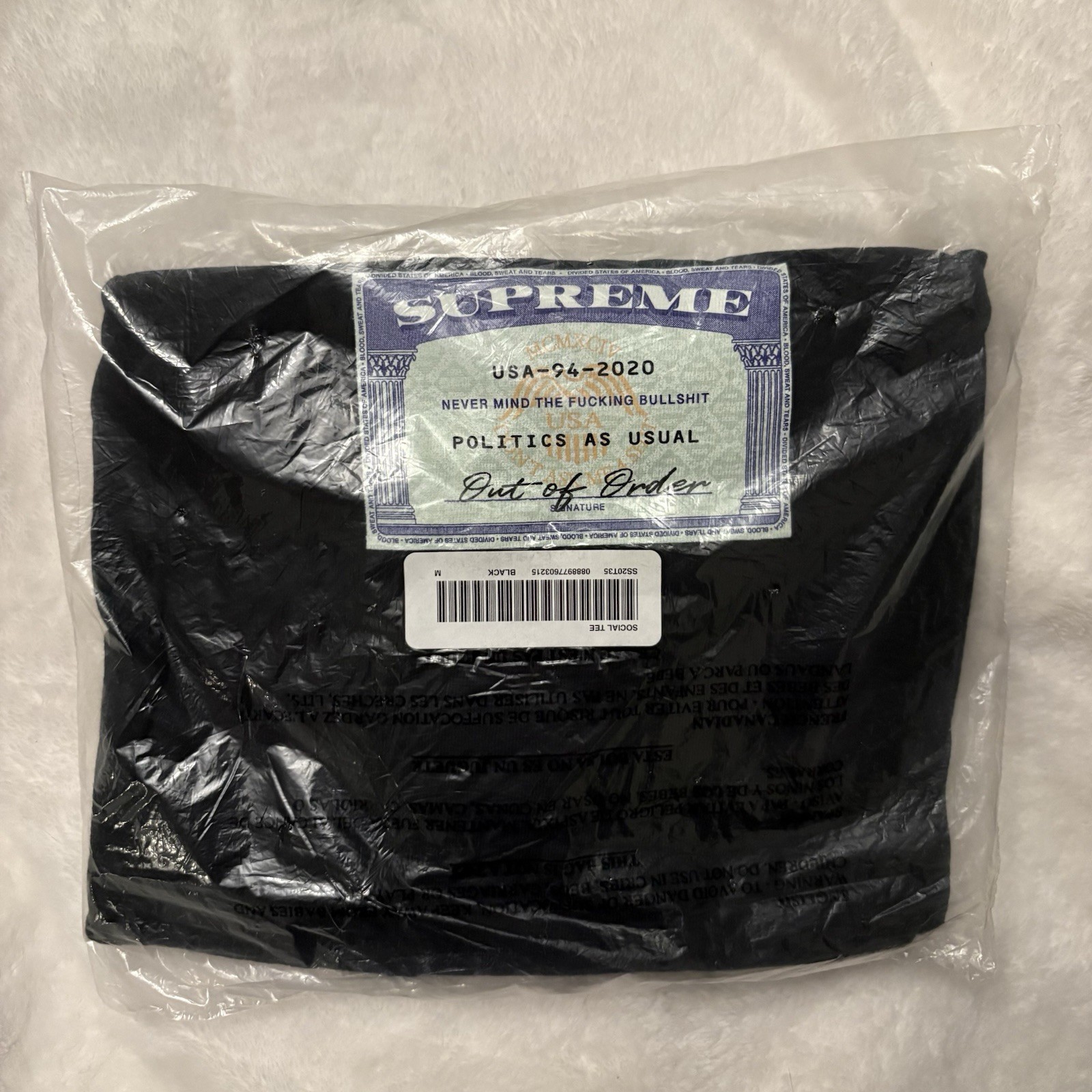 Supreme Social Tee Black SS20 Size Medium Supreme Social Tee Black SS20 Size Medium