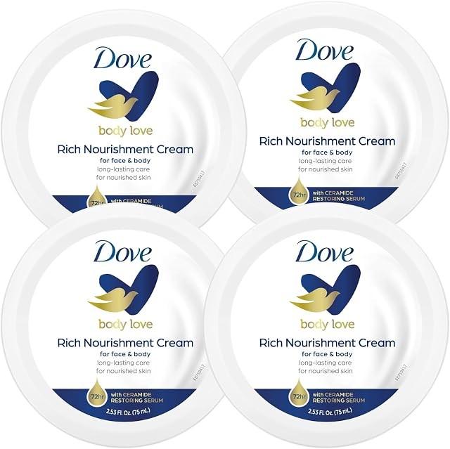 Dove Nourishing Body Care, Face, Hand, and Body Rich Nourishment Cream for Extra
