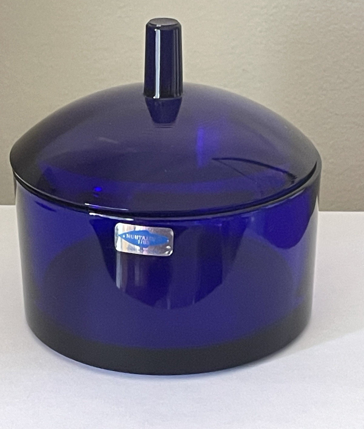 VTG Markku Salo Nuutajärvi Pandora Cobalt Blue Glass JAR With LID FINLAND 1980 VTG Markku Salo Nuutajärvi Pandora Cobalt Blue Glass JAR With LID FINLAND 1980