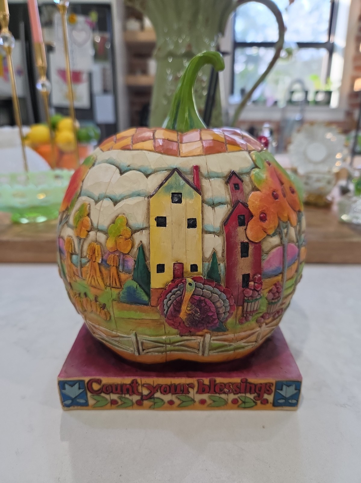 Vtg Jim Shore Heartwood Creek Count Your Blessings Pumpkin Figurine Fall Decor Vtg Jim Shore Heartwood Creek Count Your Blessings Pumpkin Figurine Fall Decor