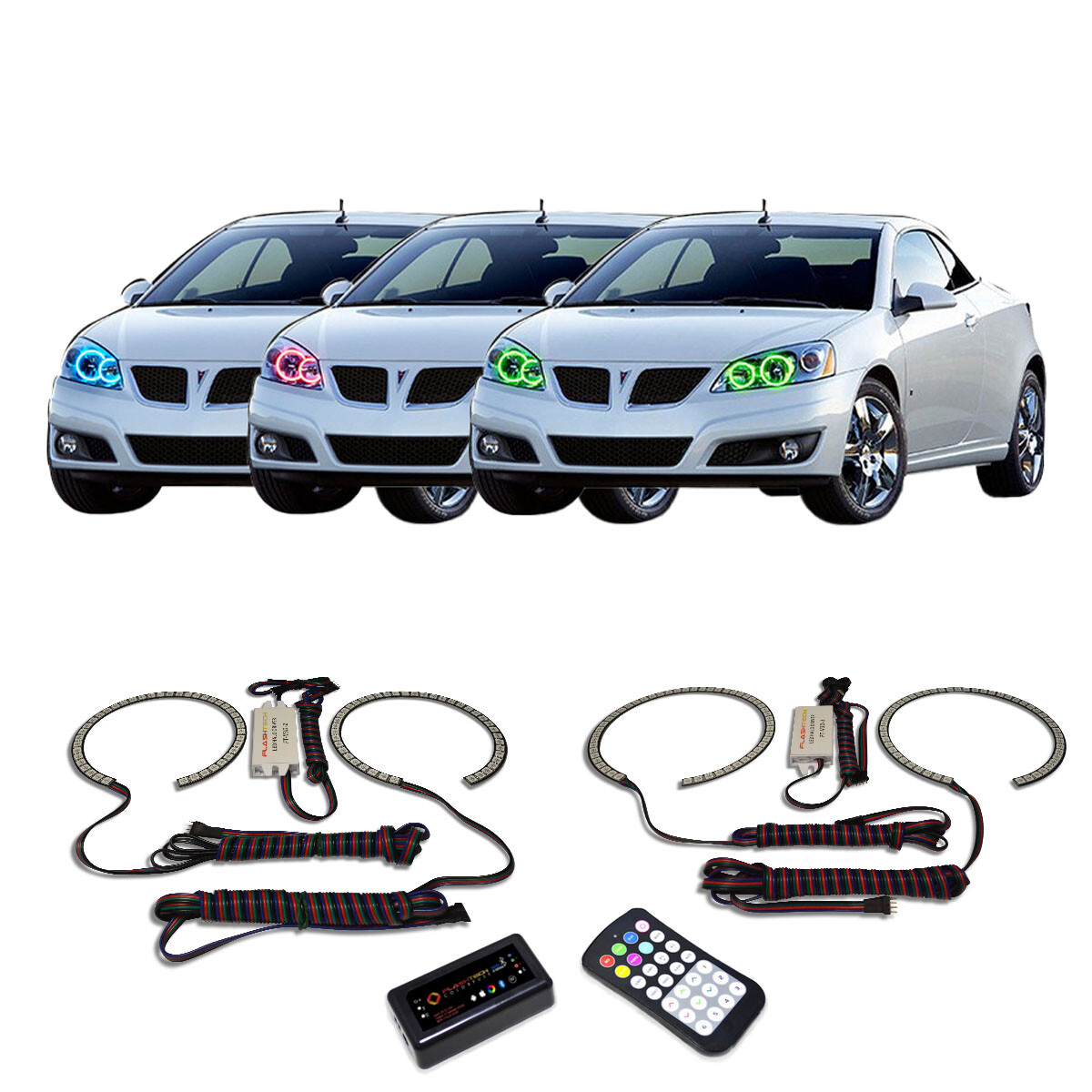 RGB Multi Color Bluetooth Headlight Halo kit for Pontiac G6 05-10