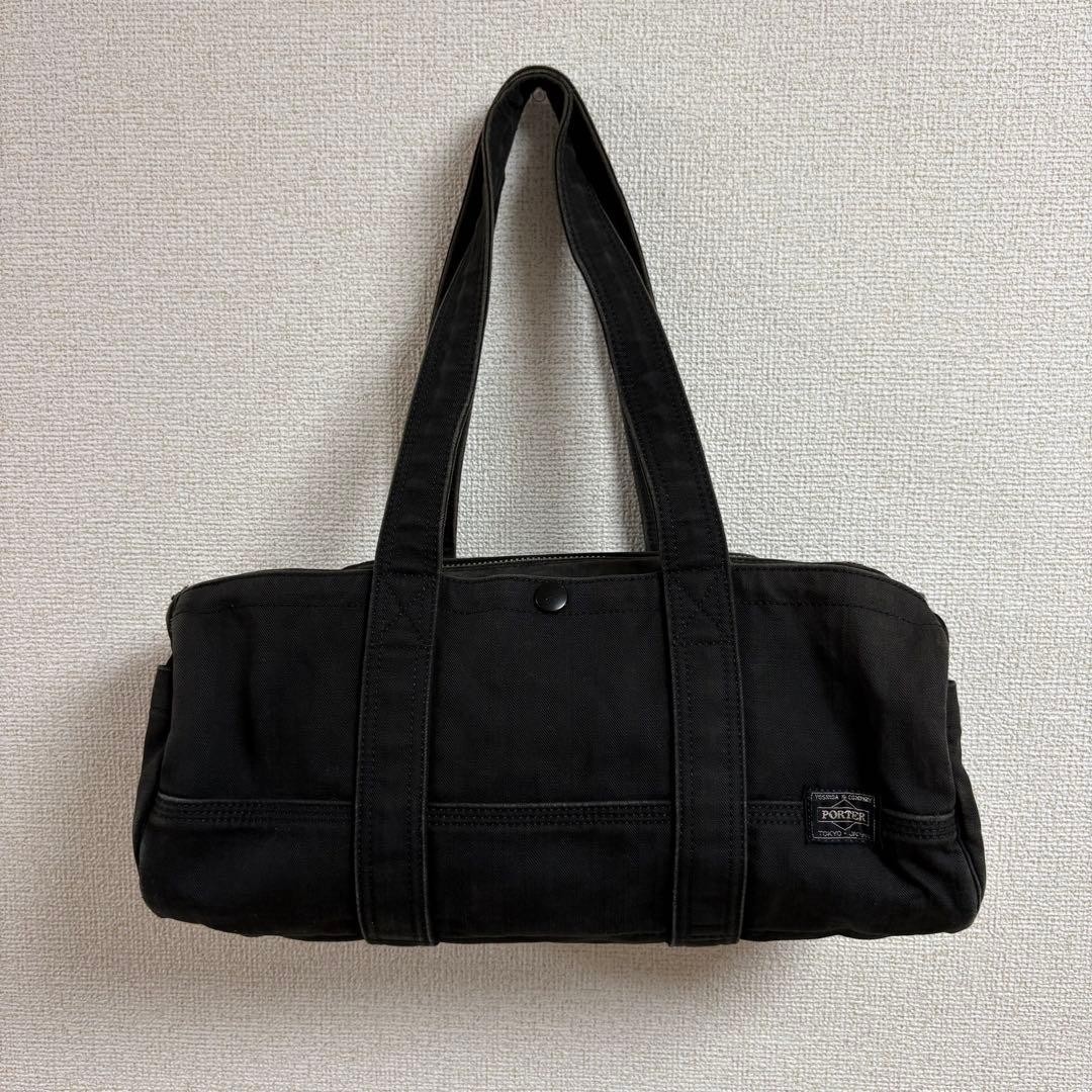 PORTER YOSHIDA SMOKY Mini Boston Bag Drum Bag Black Japan Authentic