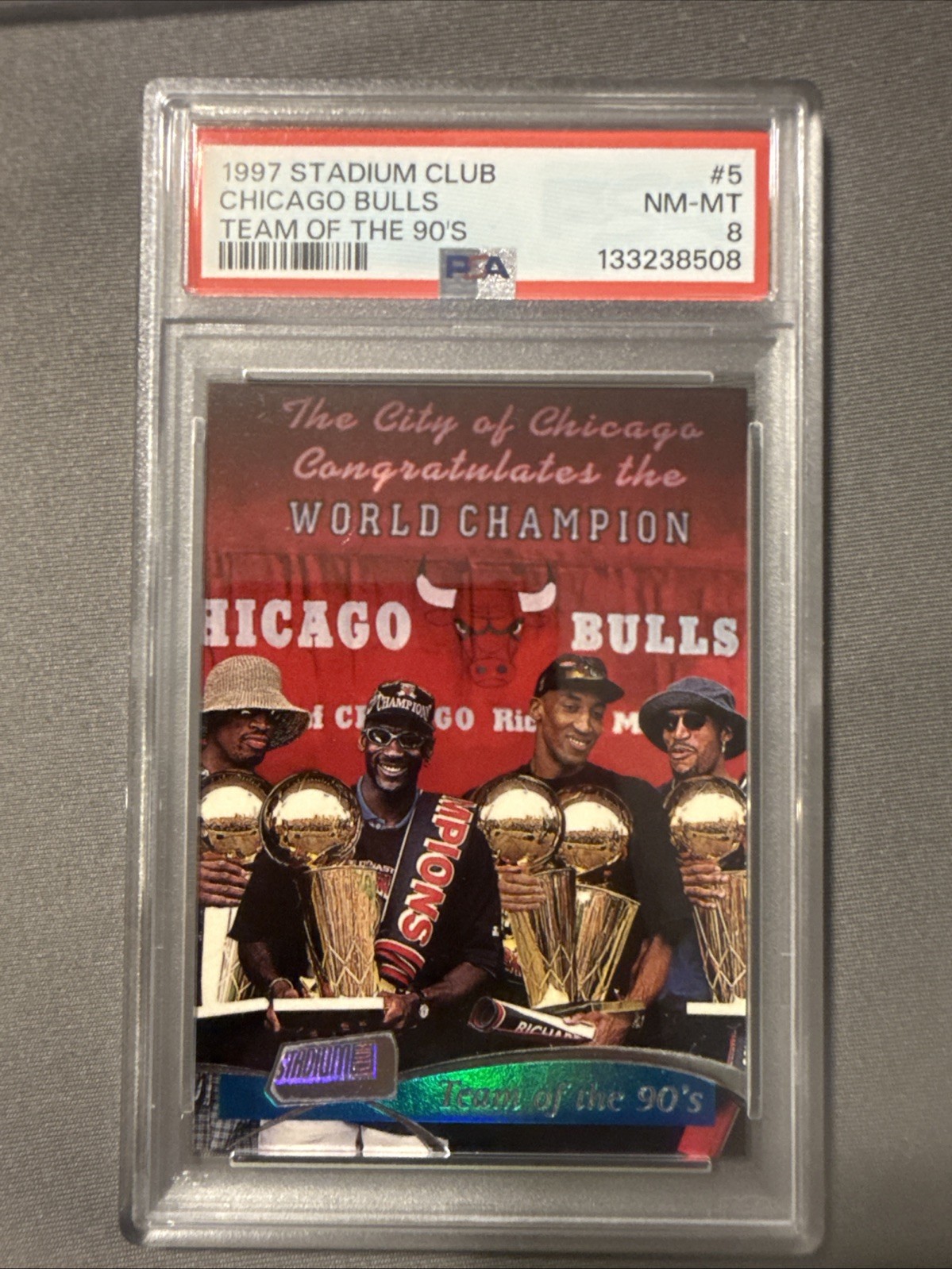 1997-98 Topps Stadium Club Bulls - Team of the 90s #5 PSA 8