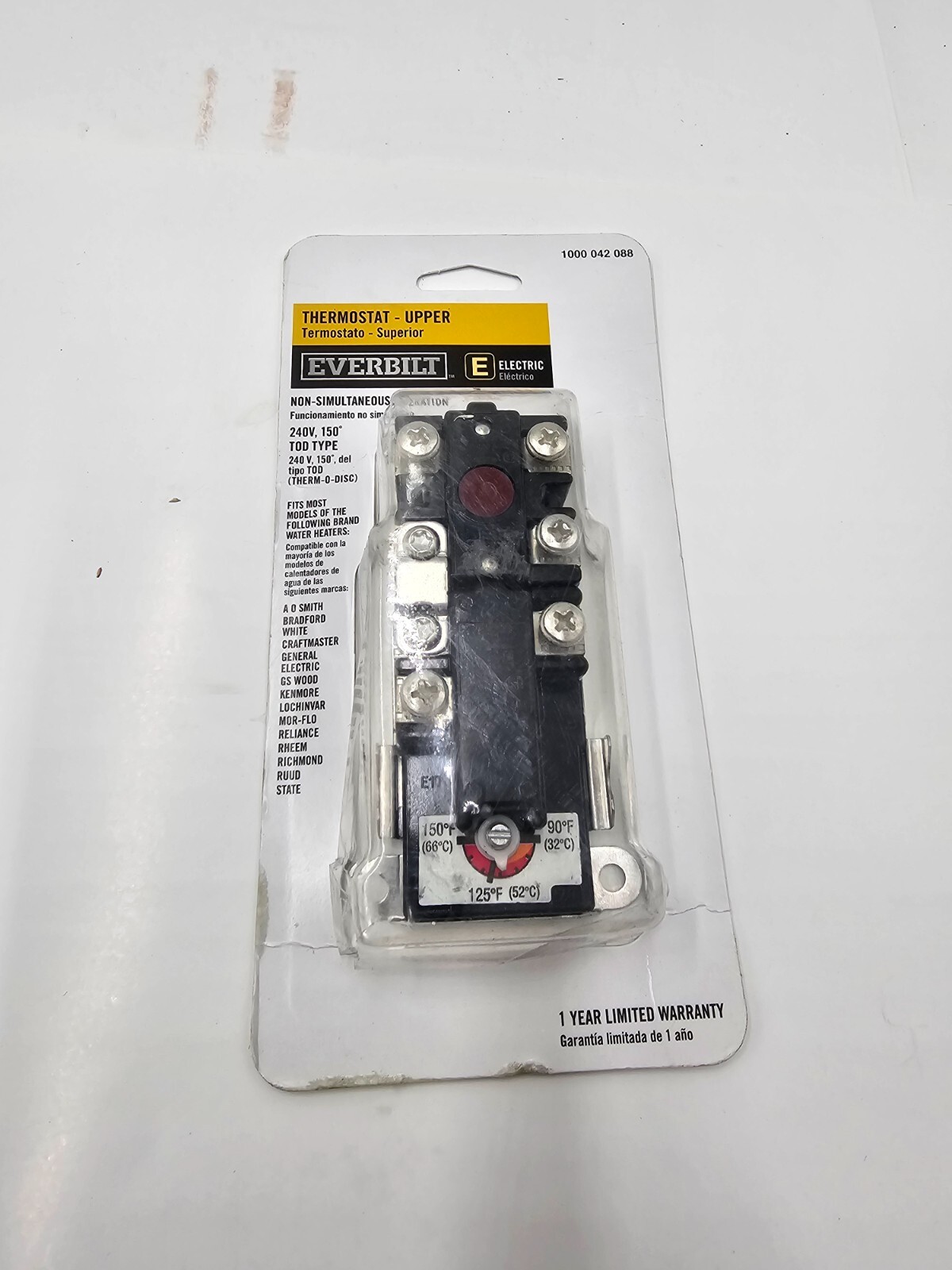 Everbilt  1000 042 088 Upper Thermostat 240V, 150 deg F , TOD TYPE