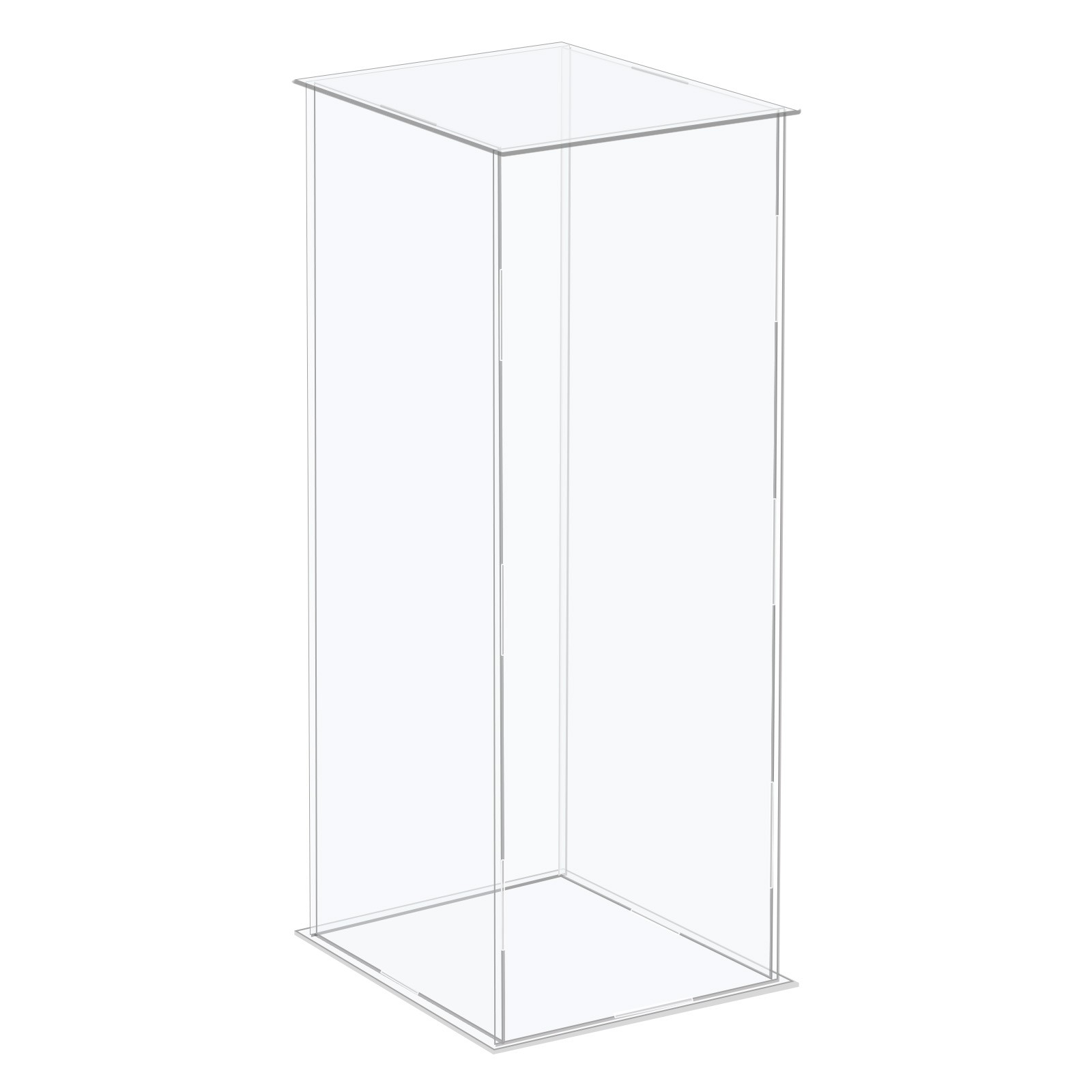 Acrylic Display Case Plastic Box Cube Storage Box Clear 16x16x36cm