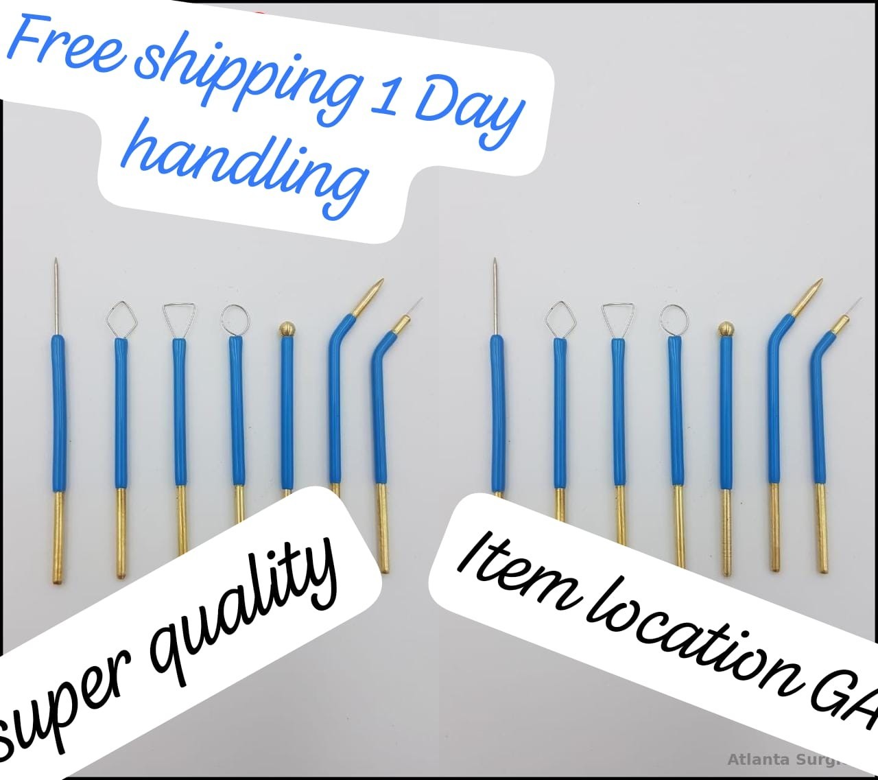 14-Piece RF Reusable Electrode Set – Fits Ellman Type Handpieces Brass Material
