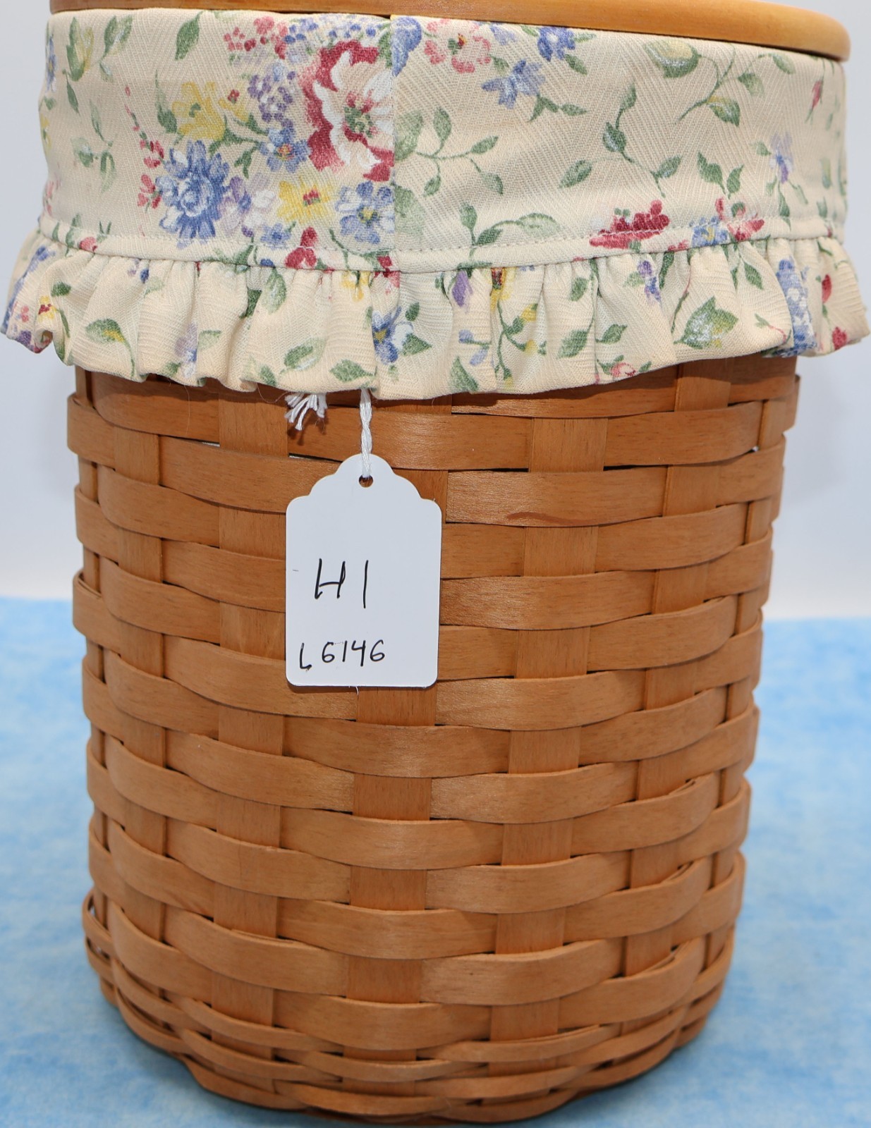Longaberger 2004 Roll Away Basket Lid Floral Liner Protector