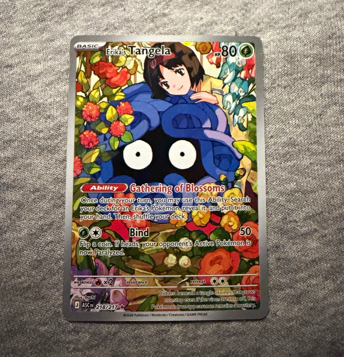 Erika\'s Tangela 218/217 Illustration Rare Holo English Basic 80HP