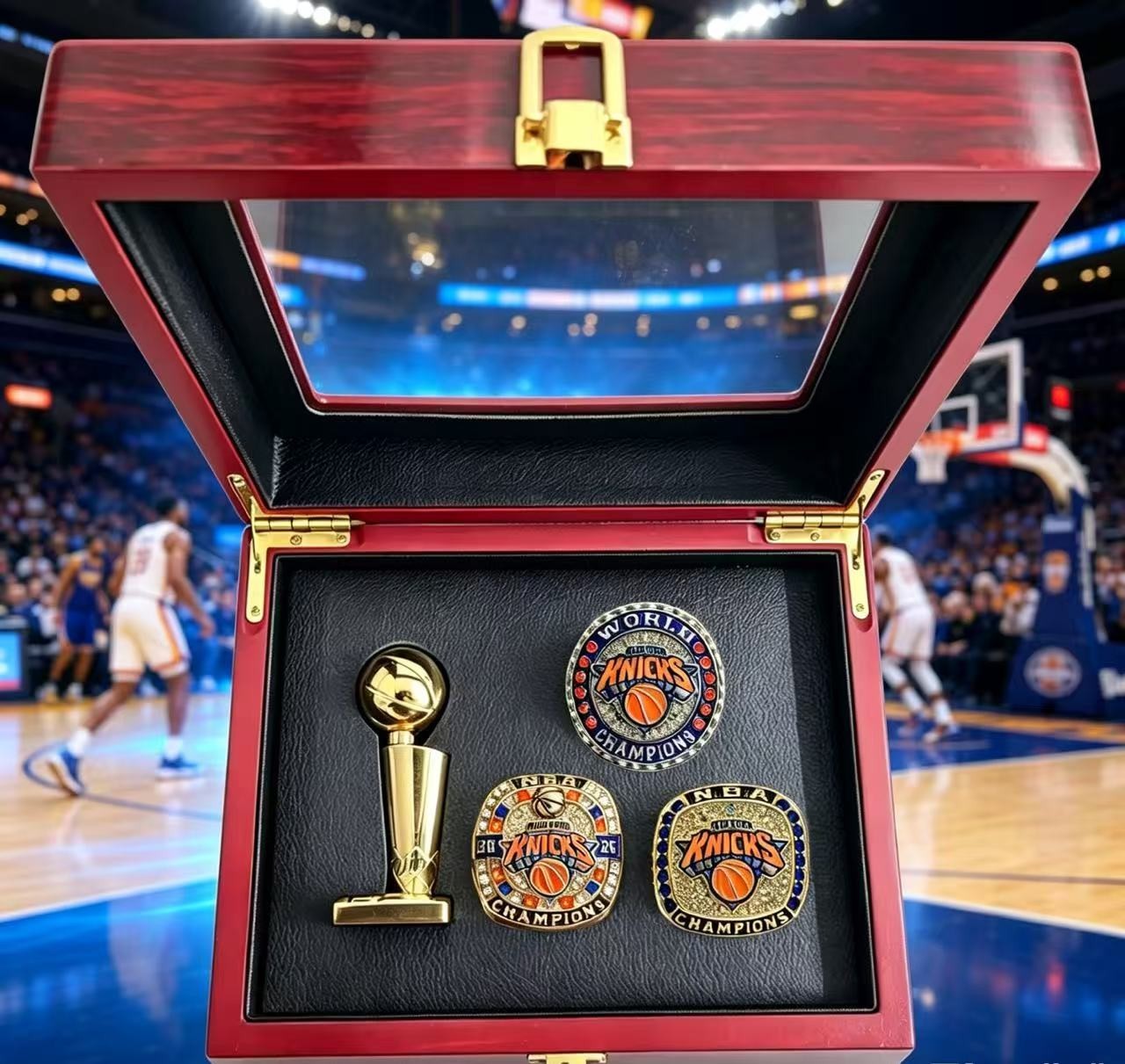 LUXURY NEW 2026 New York Knicks 🏀 3PCS Championship Rings Set & Trophy with Box LUXURY NEW 2026 New York Knicks 🏀 3PCS Championship Rings Set & Trophy with Box