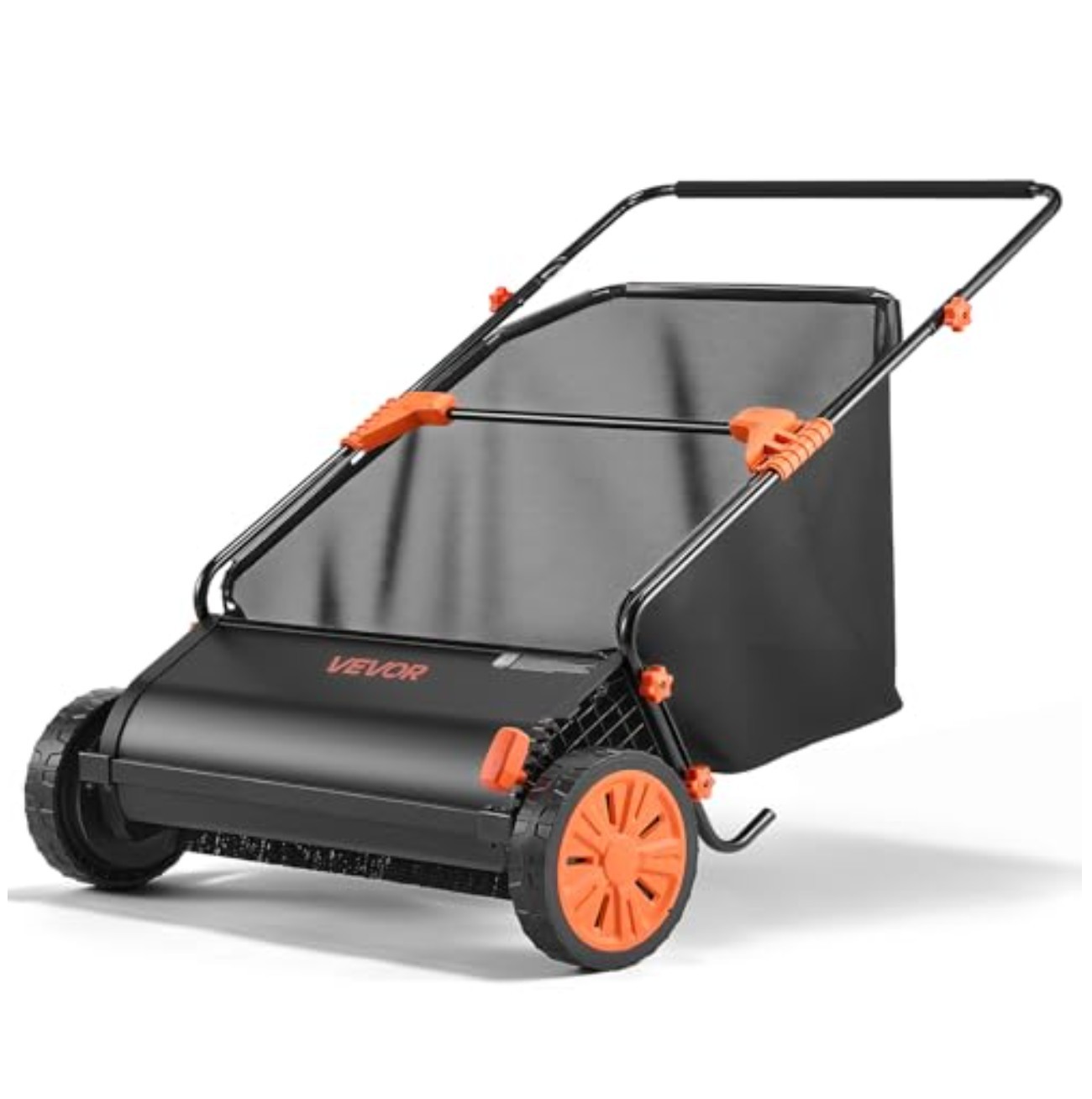 Push Lawn Sweeper 30 in 12 cu ft Hopper Bag 10 Level Height Adjustable V Shaped