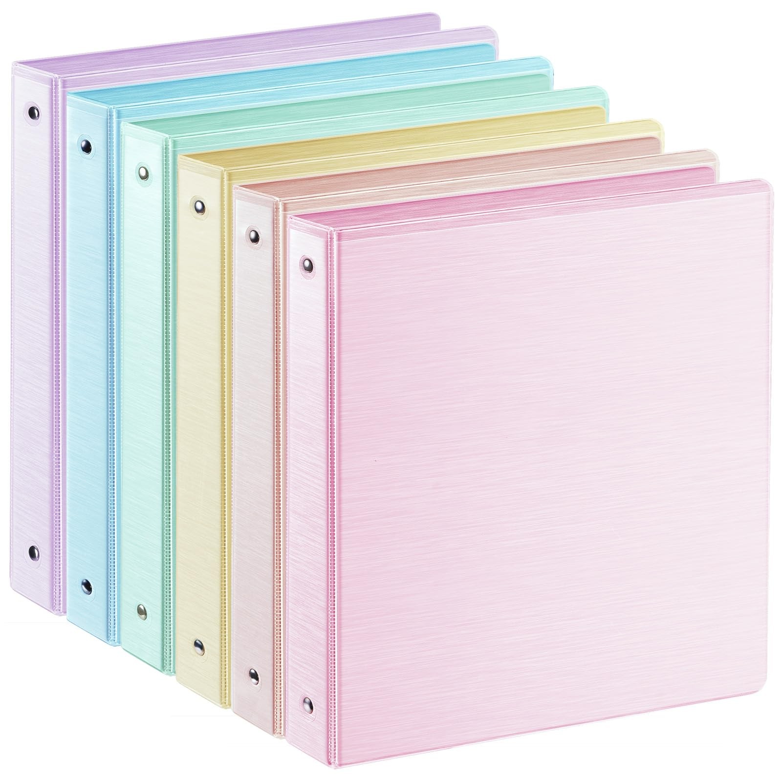 SUIN 1-inch 3 Ring Binder with 2 Interior Pockets, 1 Inch, Pastel 6 Colors