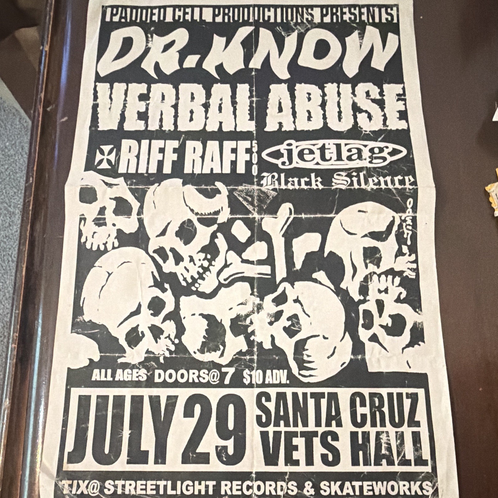 Jimbo Phillips Art Dr Know Verbal Abuse Punk Poster Santa Cruz Vets Hall Vintage