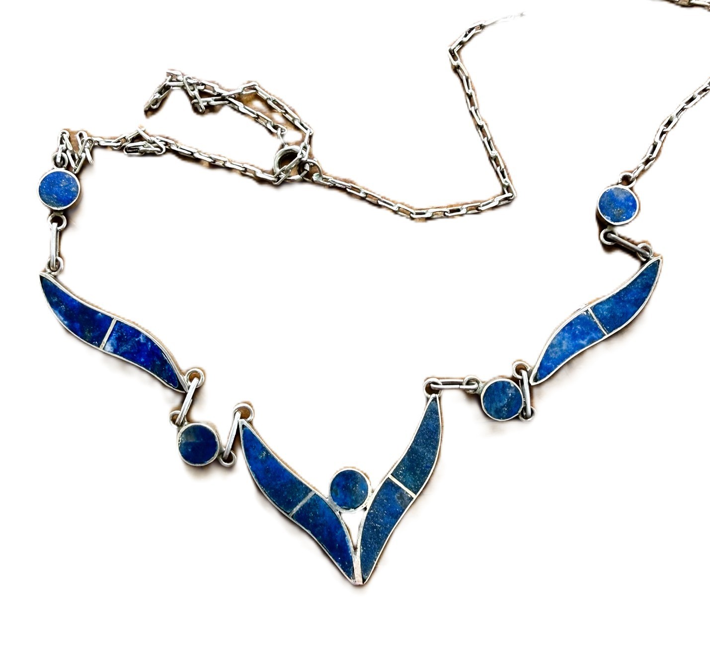 VINTAGE  PLATINUM 950 LAPIS LAZULI NECKLACE 8 GRAMS 18\