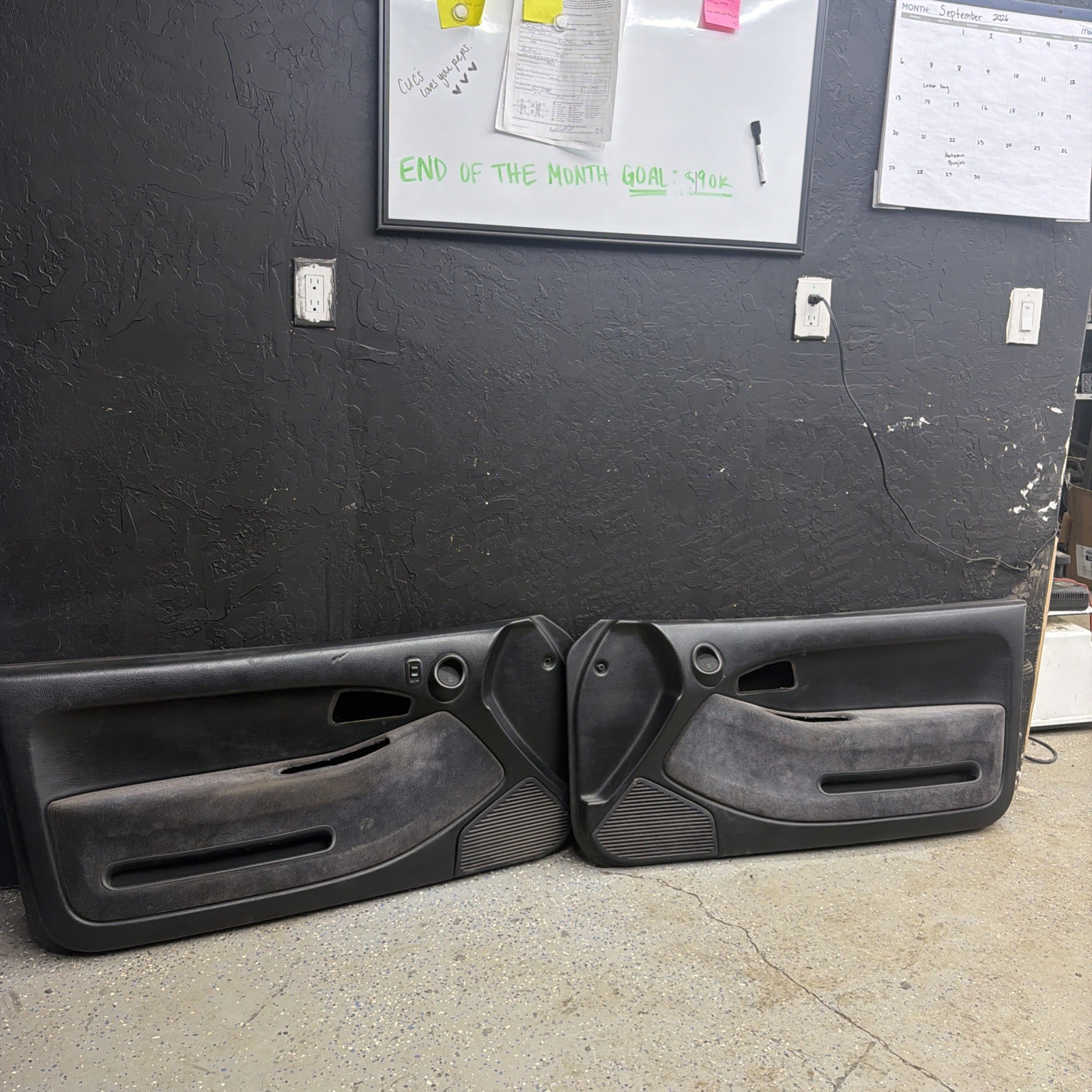 92-95 Civic Hatchback Coupe EX BLACK LH/RH Door Panels OEM SET AUTO