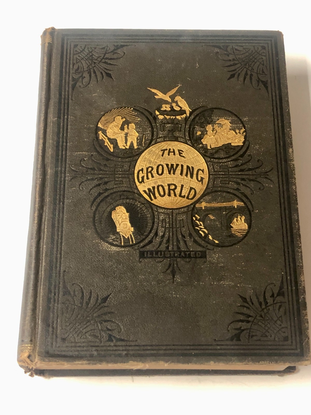 ANTIQUES 1881 The Growing World Progress of Civilization 1st Ed Illustrated Book