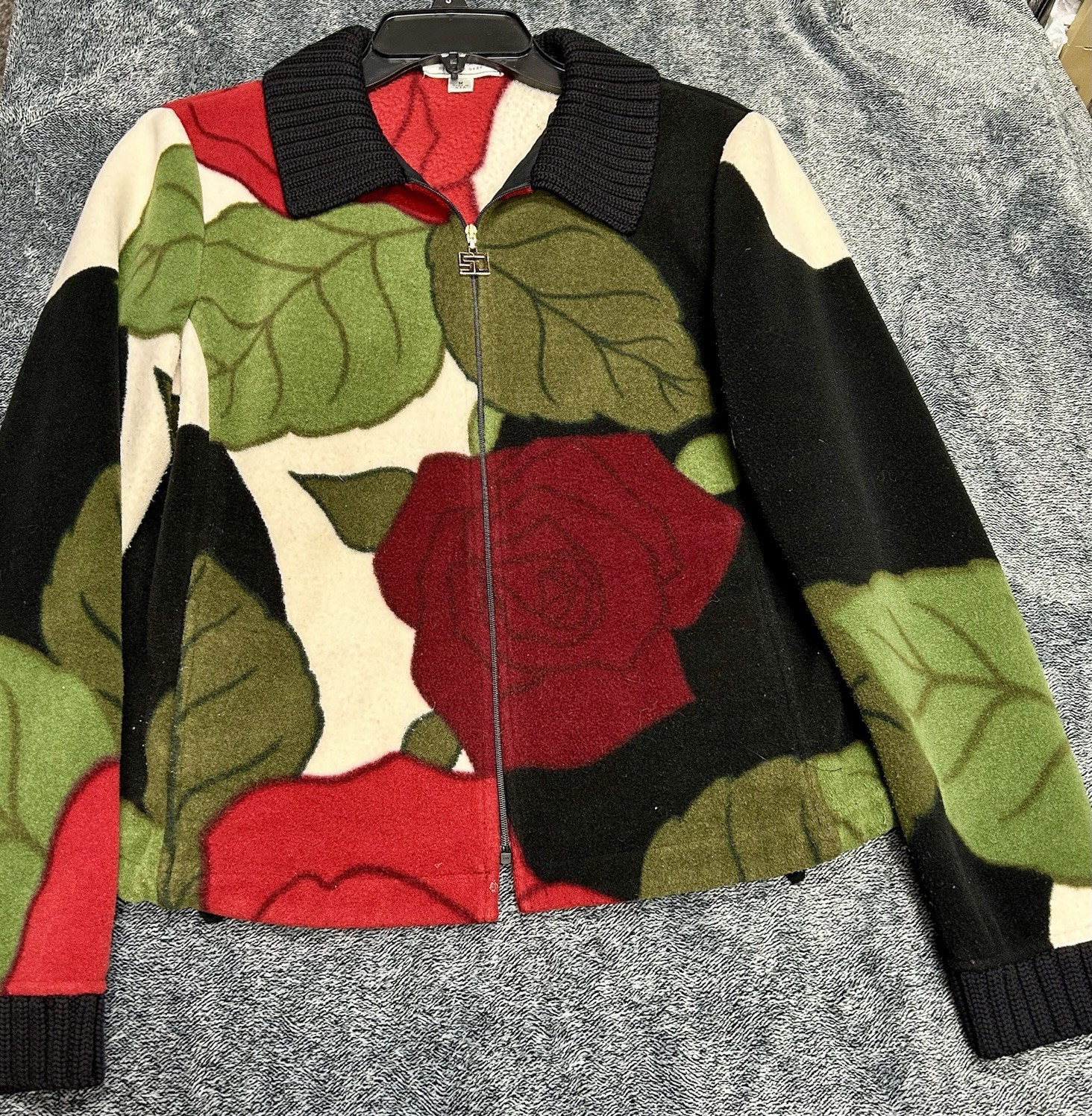 Vtg St John Sport by Marie Gray Women M Jacket Multicolor Fleece Full Zip (F3) Vtg St John Sport by Marie Gray Women M Jacket Multicolor Fleece Full Zip (F3)