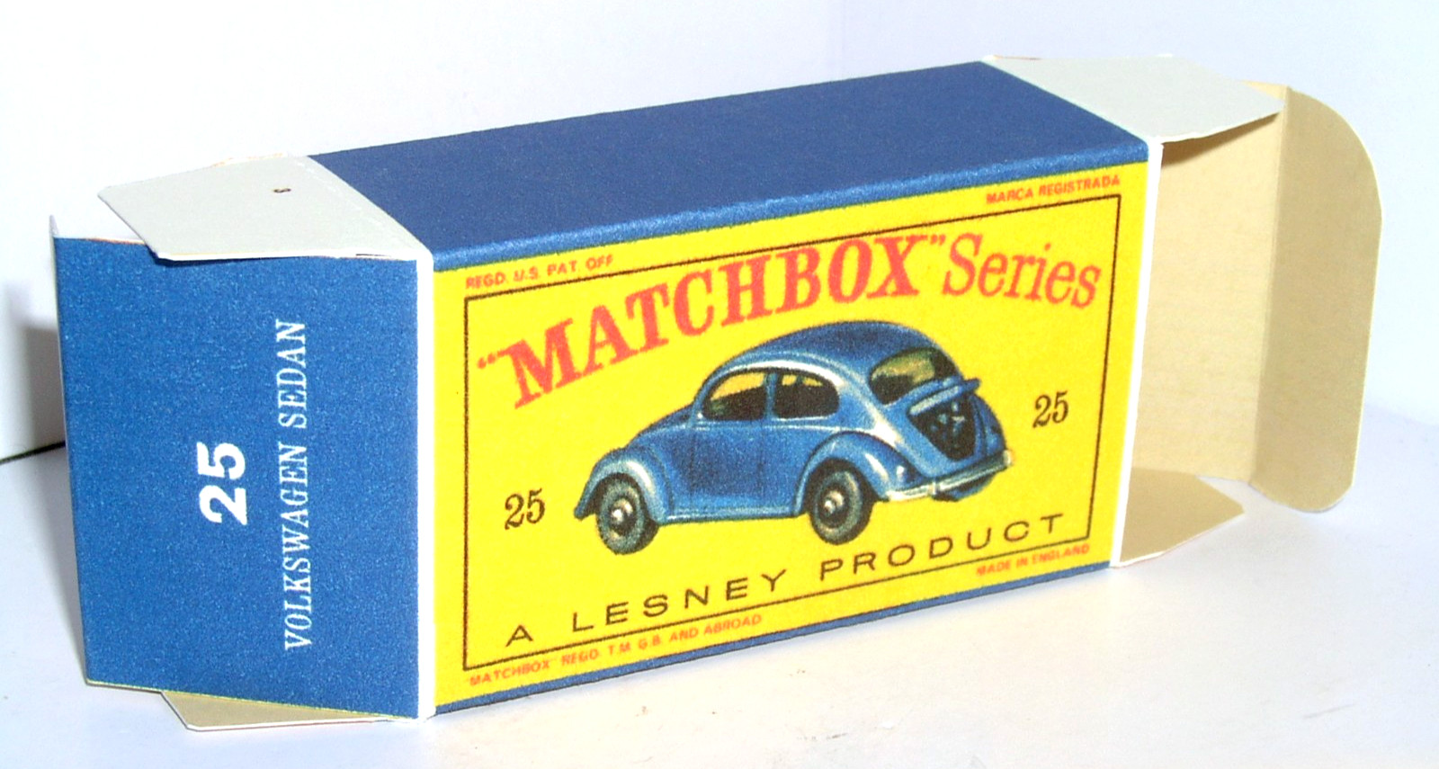 Replica D Type Box only for Lesney Matchbox RW #25b Volkswagen 1200 Sedan Replica D Type Box only for Lesney Matchbox RW #25b Volkswagen 1200 Sedan