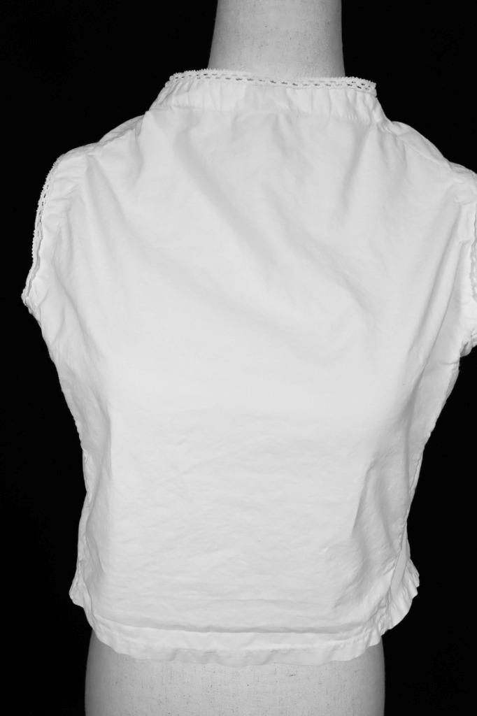 Antique French Edwardian-1920\'s White Cotton Blouse Size Medium Exc Condition