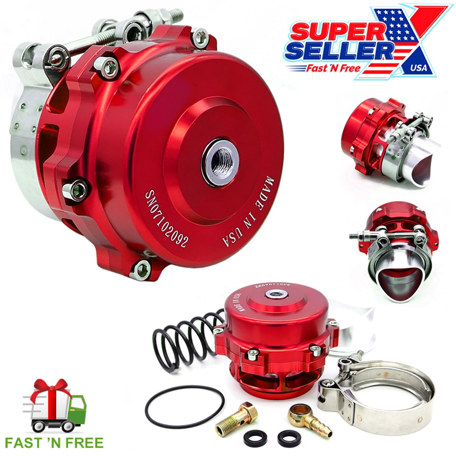 BV50 Series Q Style Blow off Valve BOV 50mm RED - Fits TIAL Springs -USA-