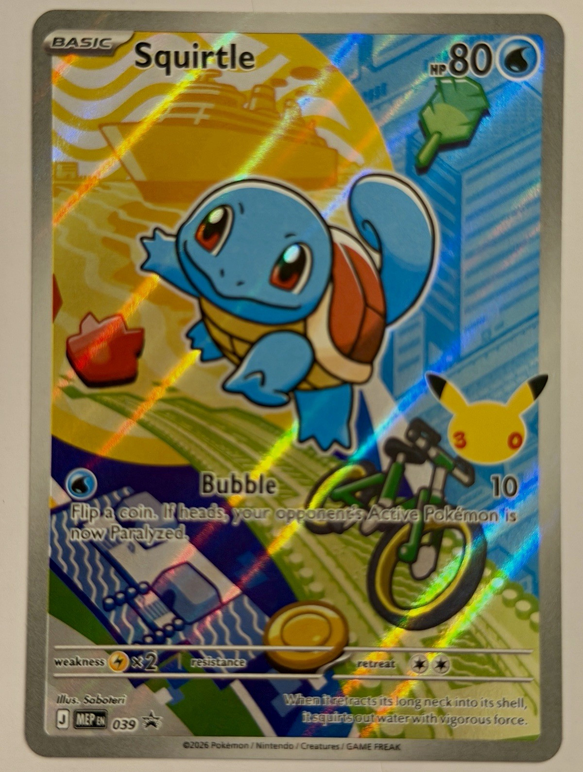 Squirtle 30th Celebration MEP 039 Promo Holo EN 2026 Pokemon TCG Card