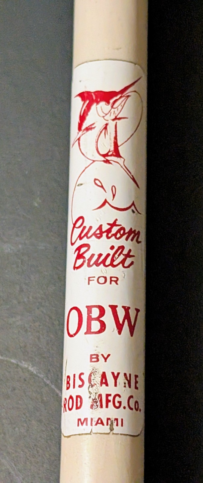 Vintage Custom Built Saltwater Biscayne Rod MFG.. Co. Fishing Pole. MAKE... Vintage Custom Built Saltwater Biscayne Rod MFG.. Co. Fishing Pole. MAKE...