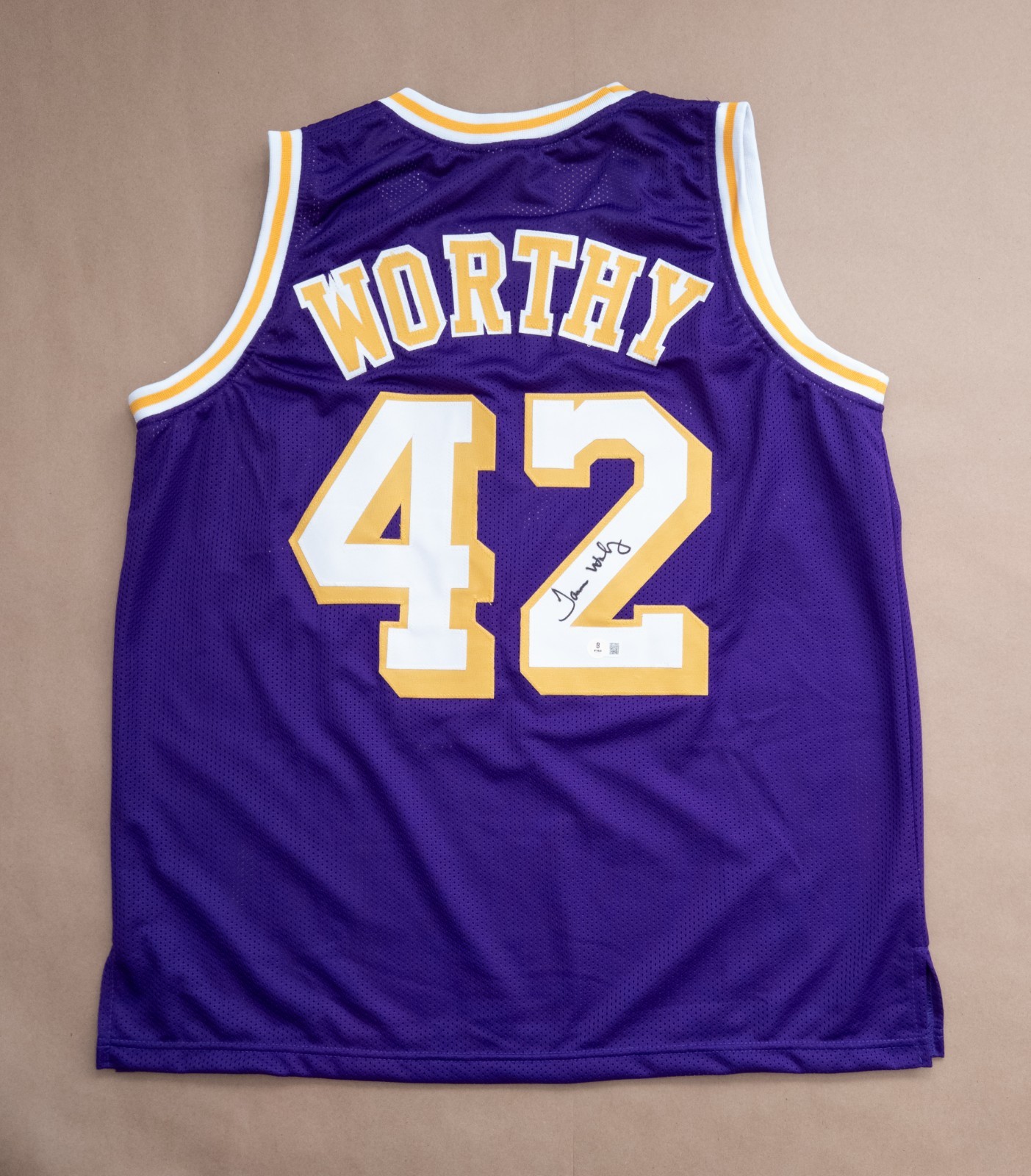 James Worthy Signed Custom LA Lakers Purple Basketball Jersey | Beckett COA James Worthy Signed Custom LA Lakers Purple Basketball Jersey | Beckett COA