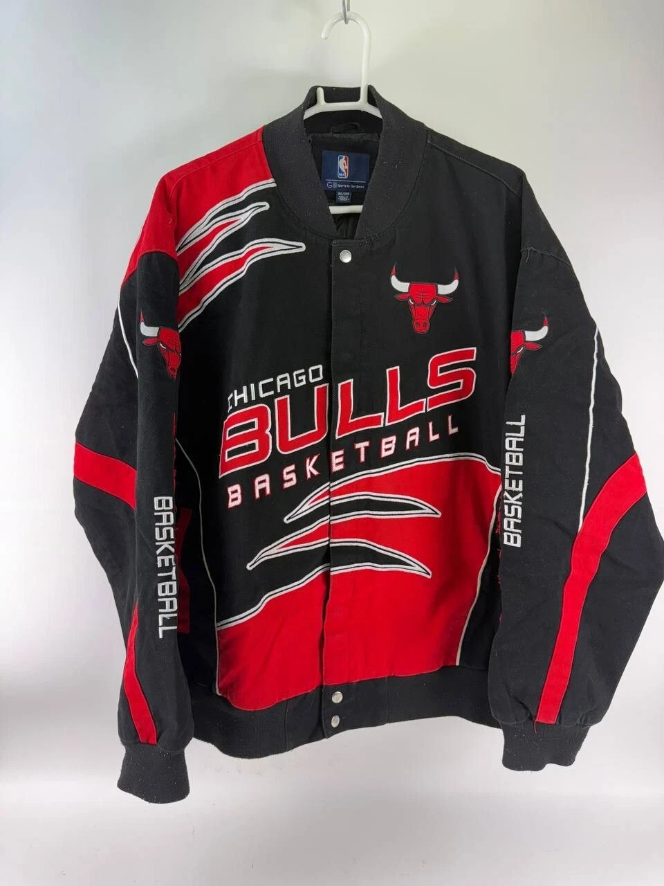 Vintage G-III Carl Banks Chicago Bulls Jacket Mens 3XL Varsity Bomber Red Black Vintage G-III Carl Banks Chicago Bulls Jacket Mens 3XL Varsity Bomber Red Black
