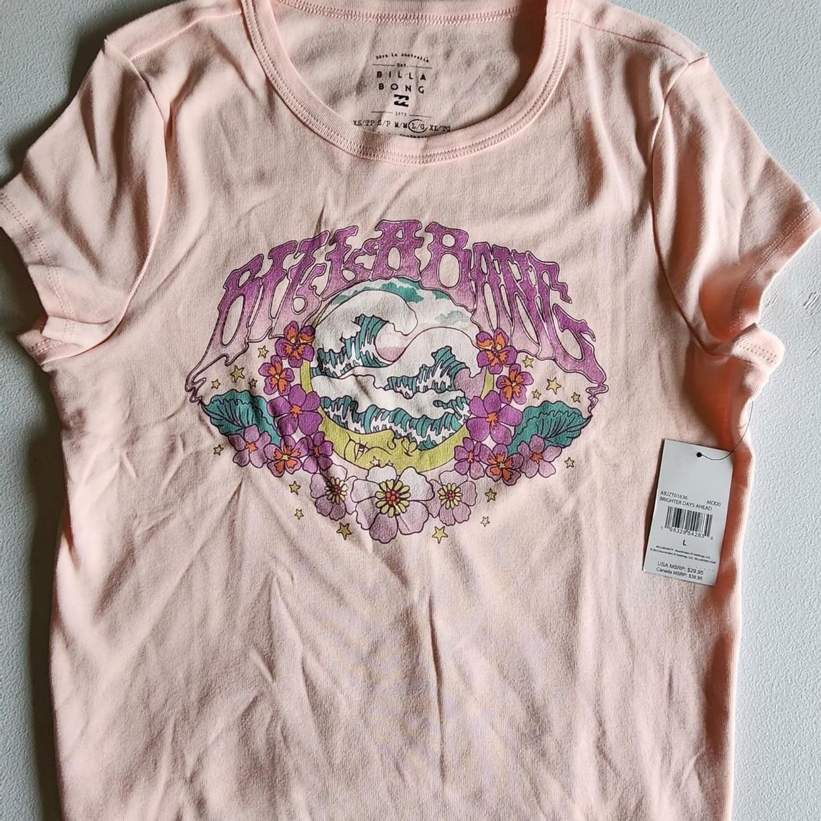 NWT Billabong pink graphic tee