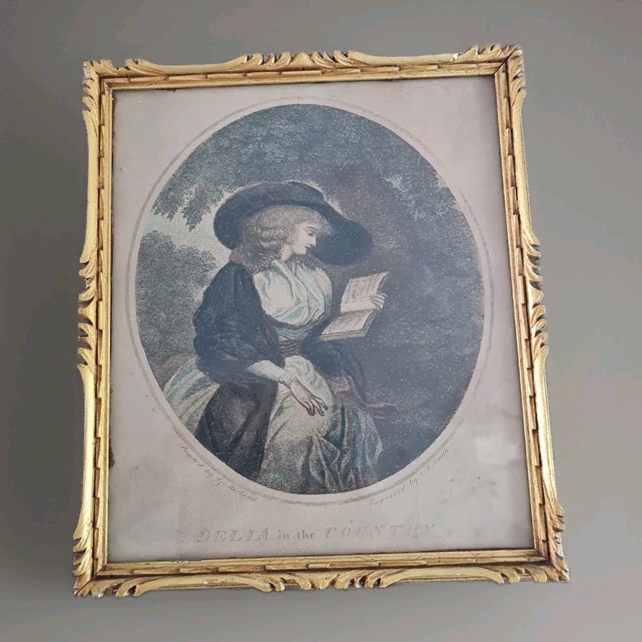 Antique Framed Engraving Original 19th Century Portrait Autoportrait UK