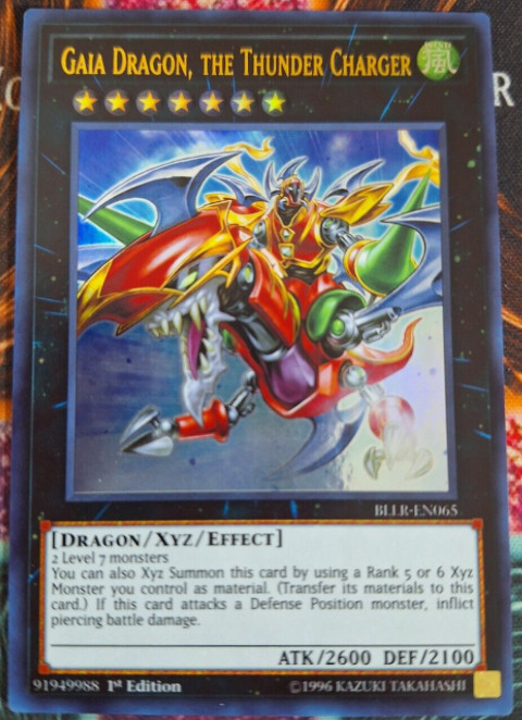 Yugioh - Gaia Dragon, the Thunder Charger - BLLR-EN065 - Ultra Rare - 1st Edit