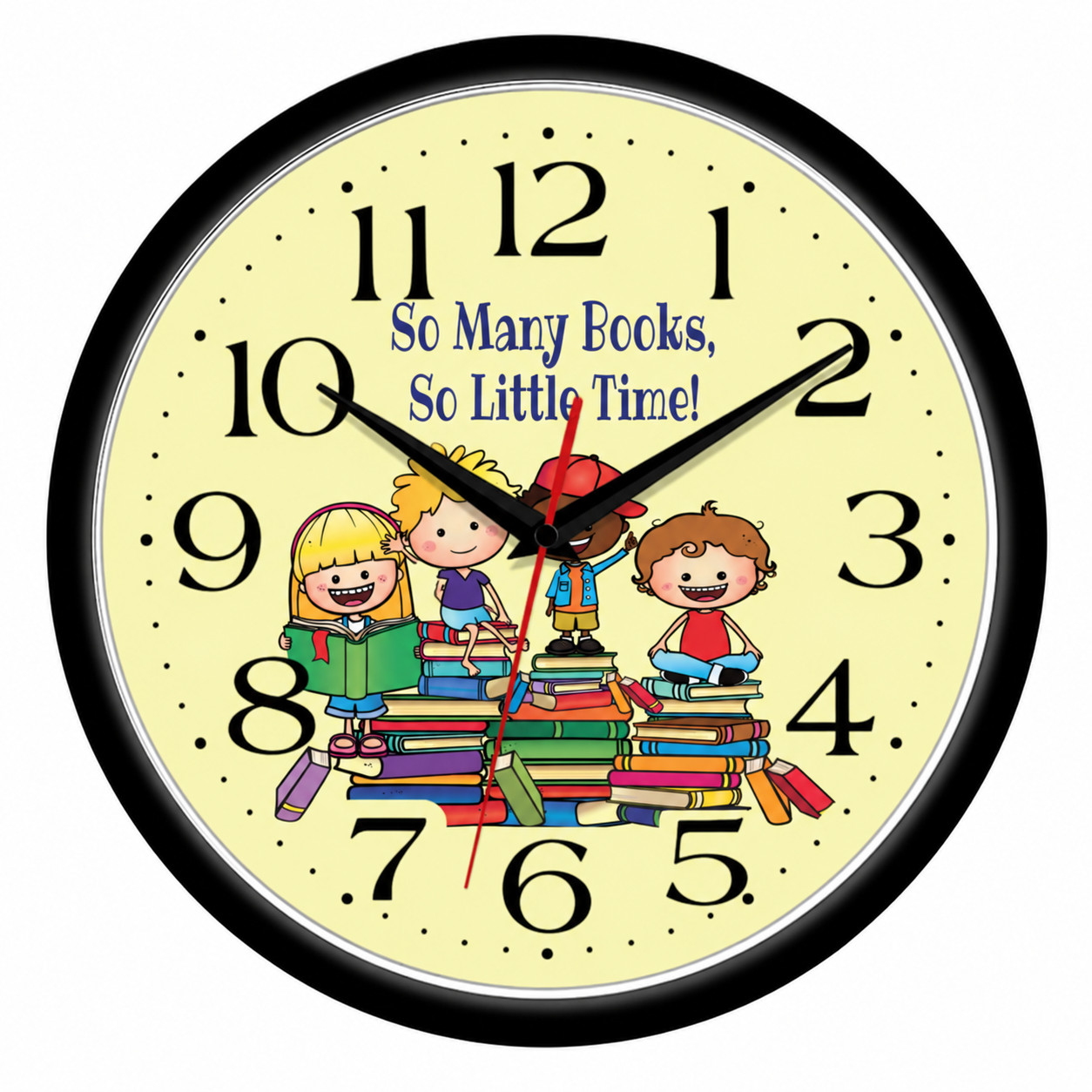 So Many Books So Little Time 10 Inch Wall Clock Teacher Library Book Decor