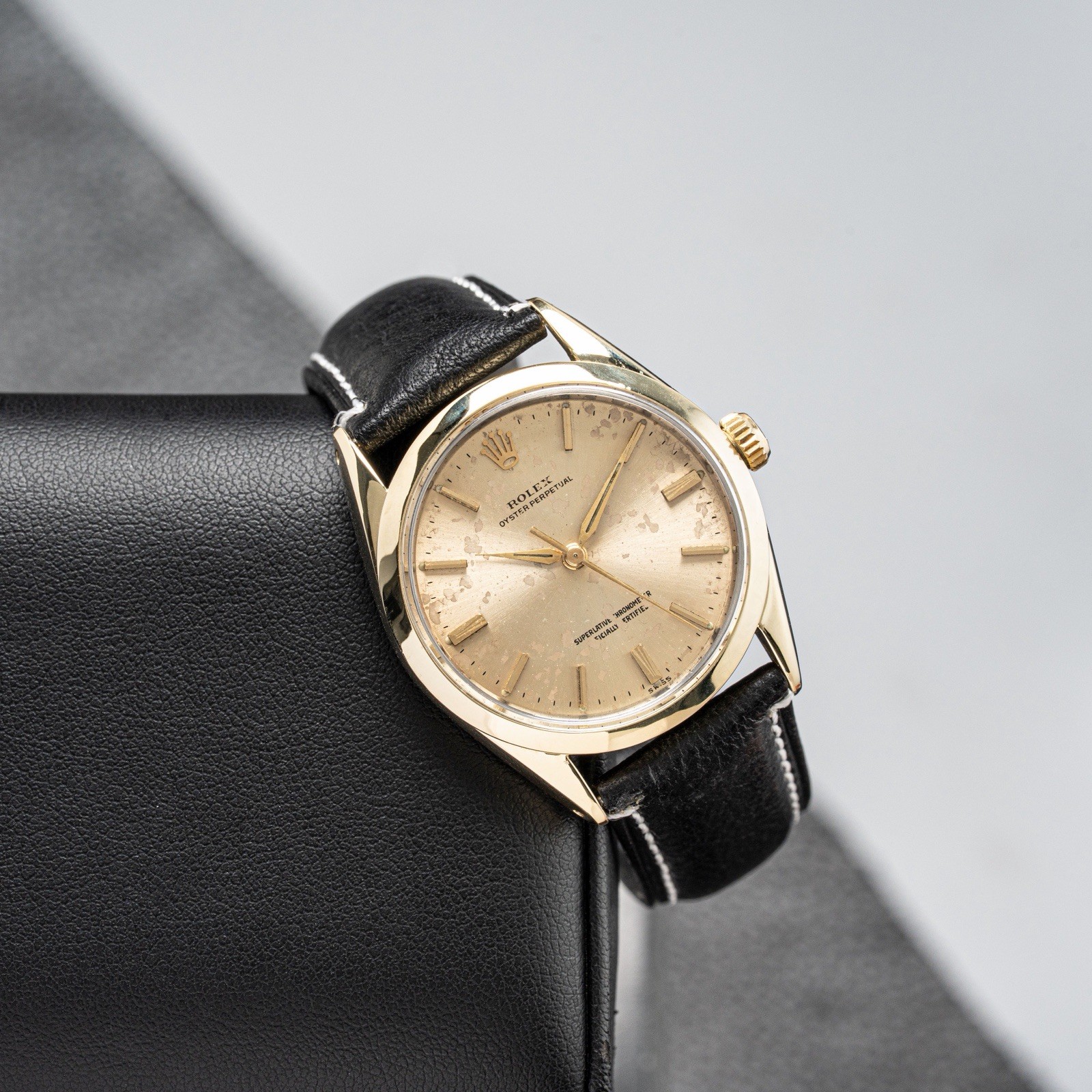 1961 Rolex Oyster Perpetual 34mm Gold Plated Ref 1024 Silver Dial
