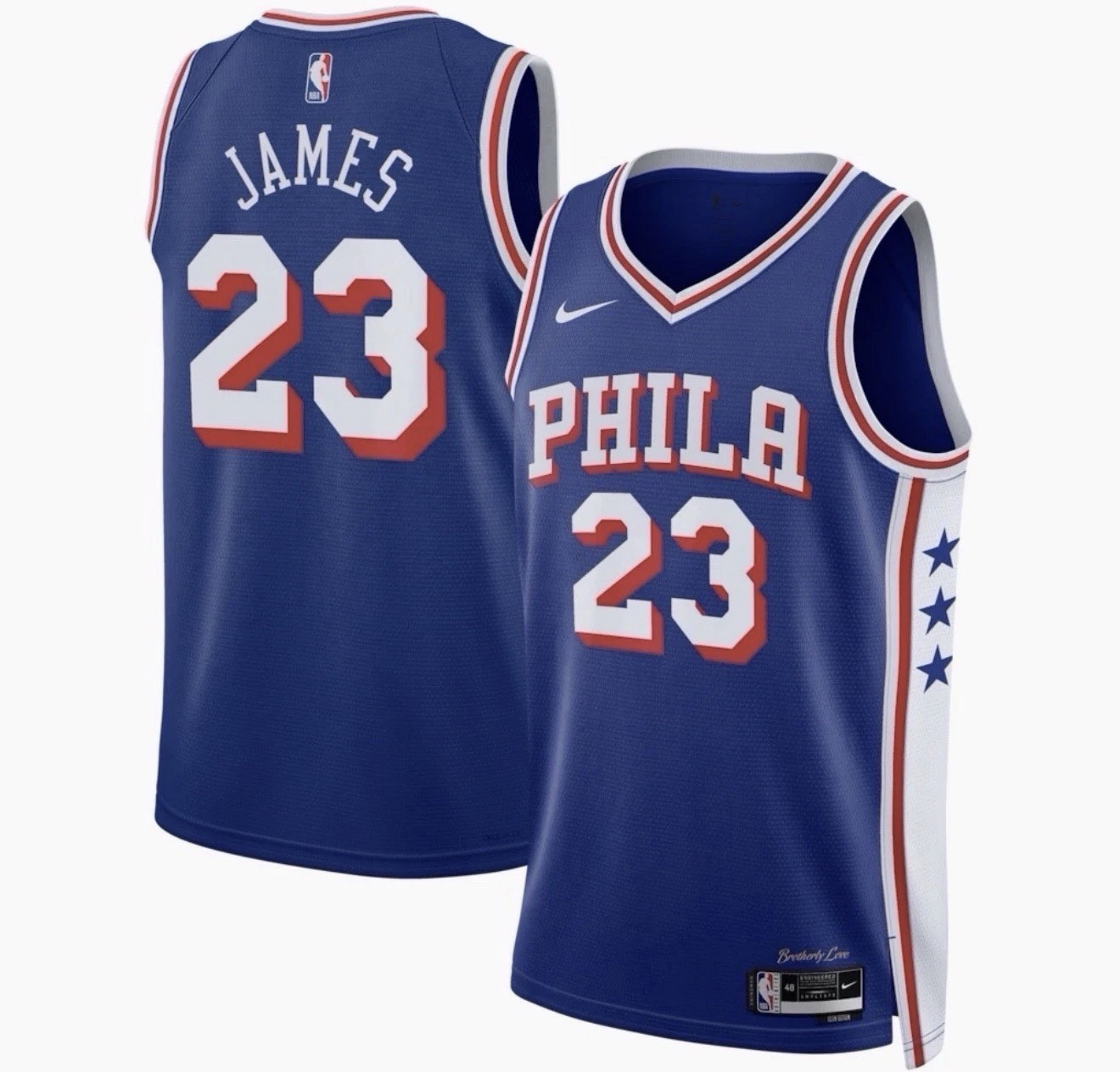 AUTHENTIC LeBron James Philadelphia 76ers Swingman Jersey Icon Edition LARGE