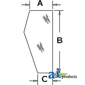 Lower (RH) Glass D131288 fits Case 580K 580SK 590