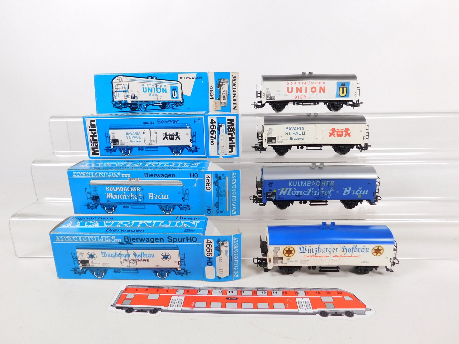 Märklin H0 AC 4x Beer Tanker DB 4634 Union 4660 Kulmbacher 4666 4667 OVP