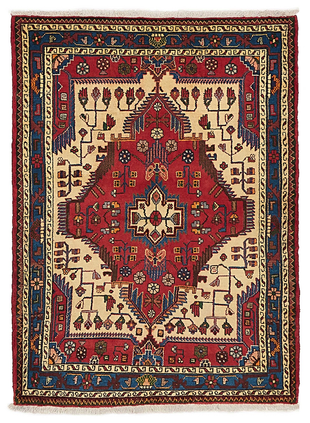 Vintage Hand-Knotted Area Rug 3\'6\
