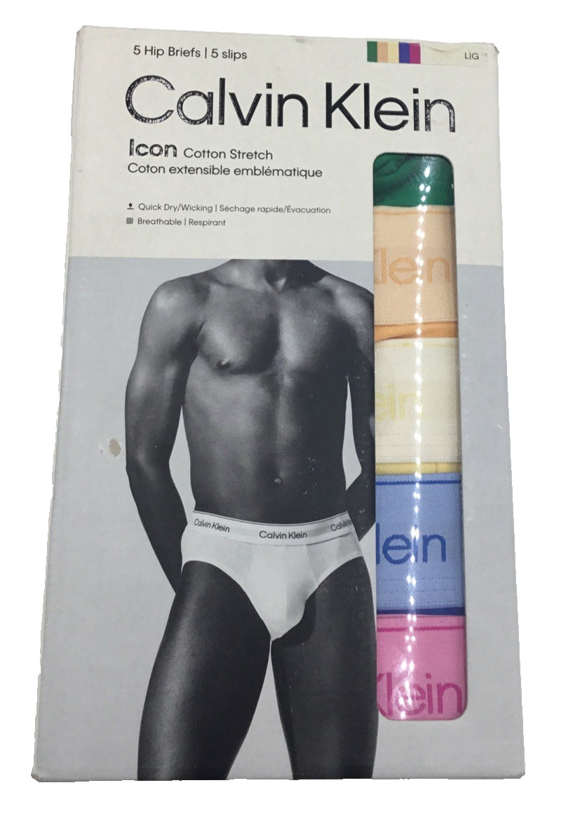 Calvin Klein Men\'s Icon Cotton Stretch 5-Pack Hip Brief LARGE Calvin Klein Men\'s Icon Cotton Stretch 5-Pack Hip Brief LARGE