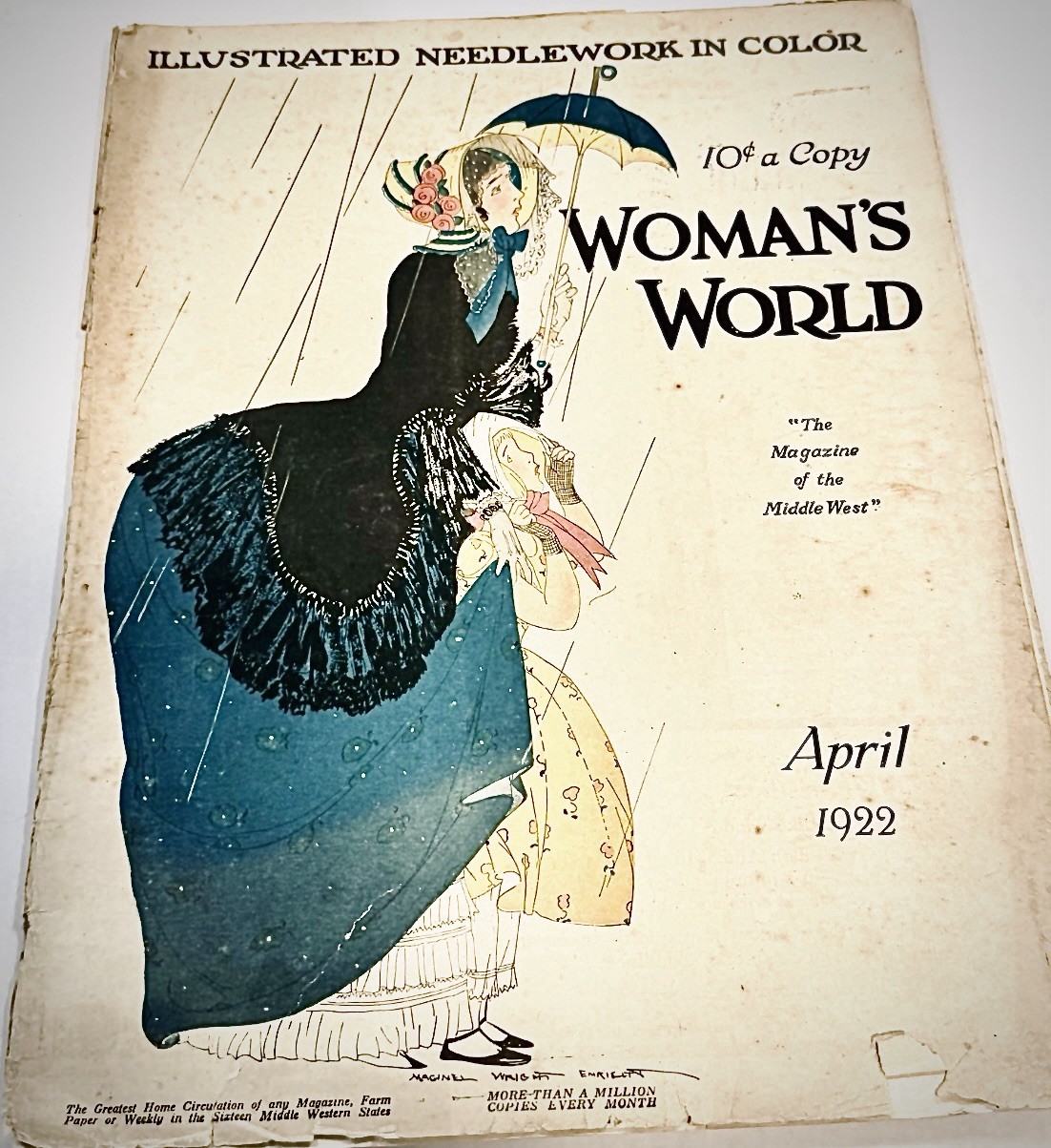 VTG Rare April 1922 Woman’s World Magazine Chicago Needlework Fashion Ephemera