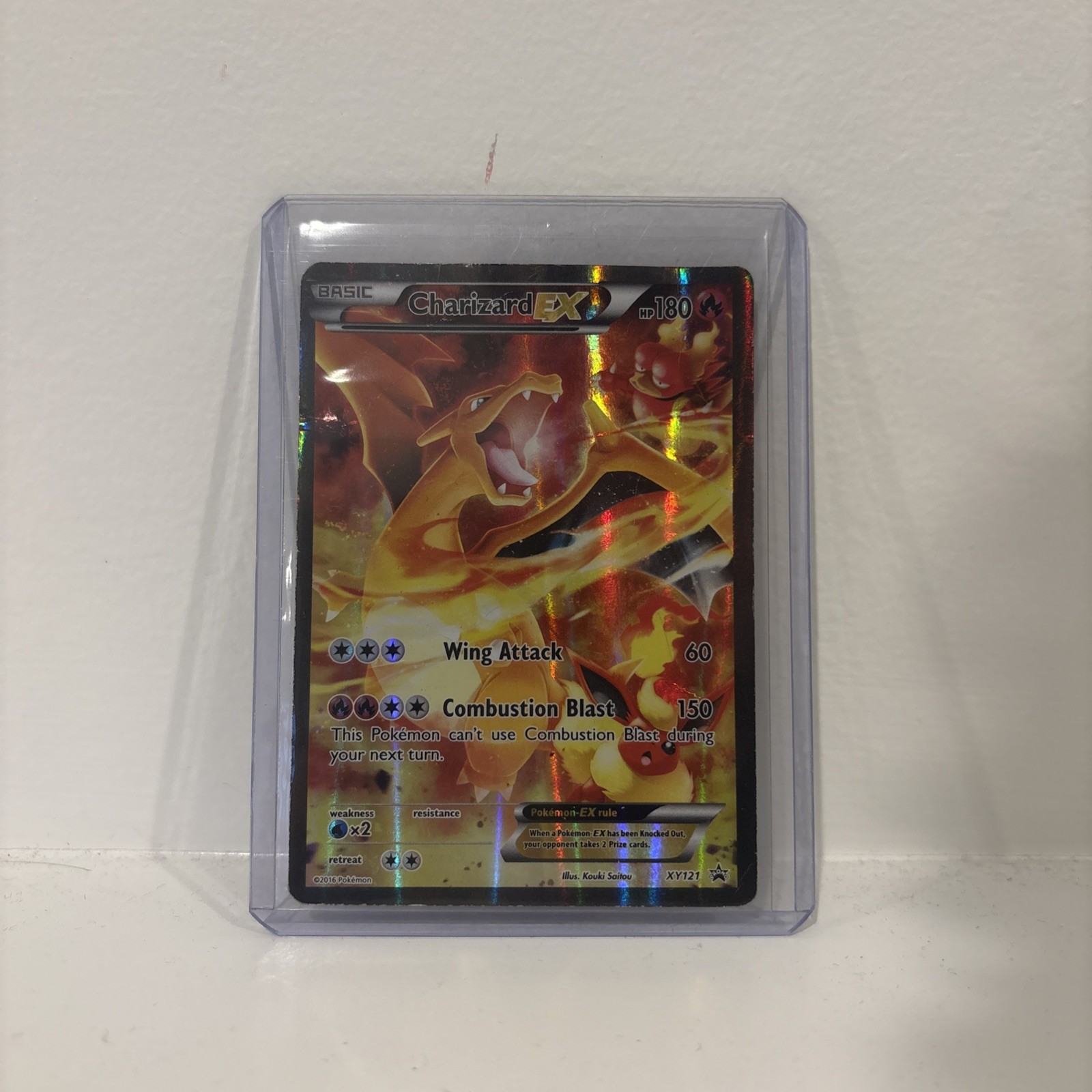 2016 Pokemon Charizard EX XY121 Black Star Promo Full Art Holo MP 2016 Pokemon Charizard EX XY121 Black Star Promo Full Art Holo MP