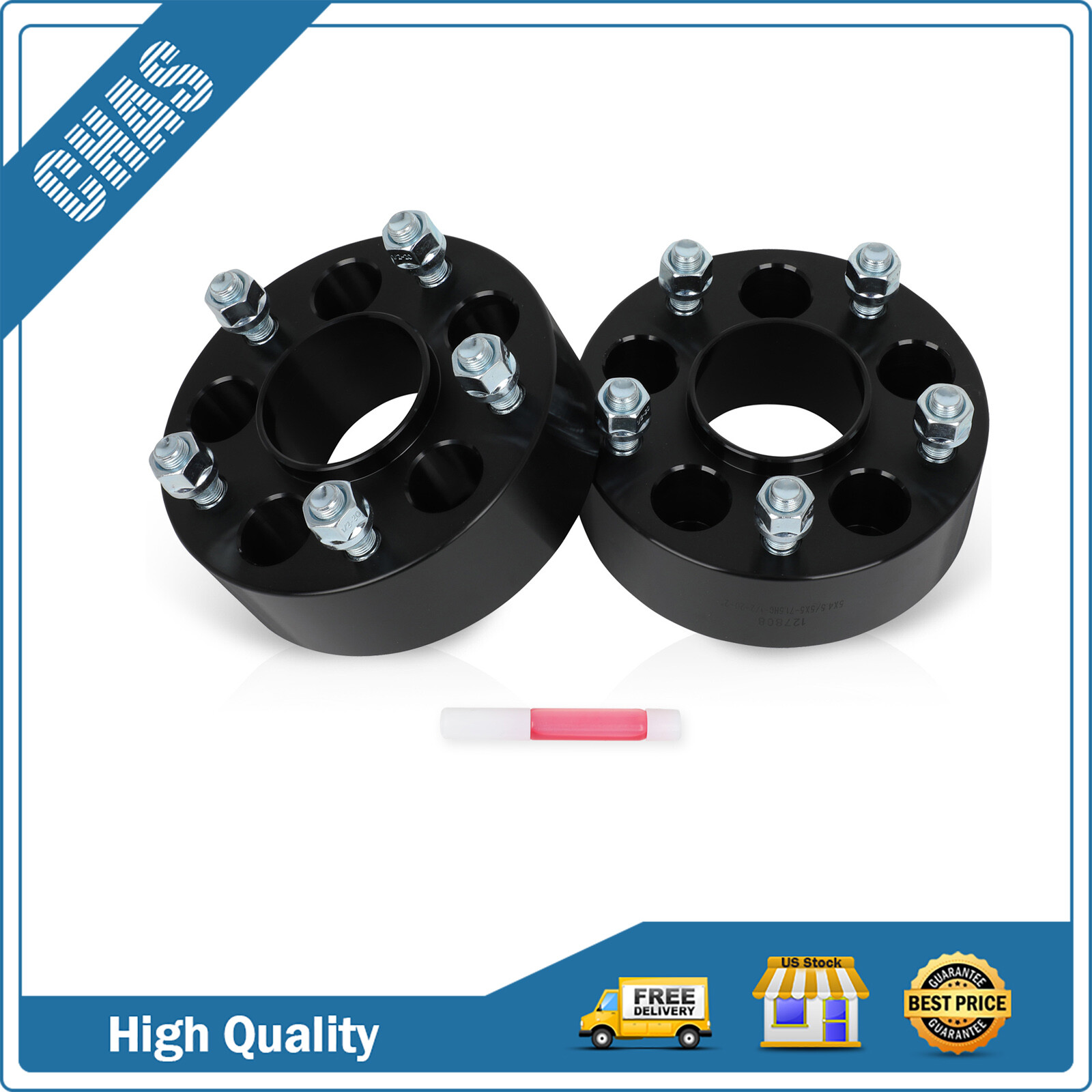 (2) 5x4.5 to 5x5 Wheel Adapters 2 inch 5x114.3 Hub to 5x127 Wheel For Jeep Ford