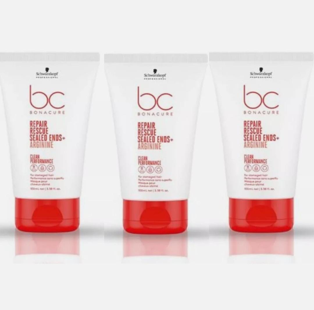 3X Schwarzkopf Professional Bonacure Peptide Repair Rescue Sealed Ends - 100ml 3X Schwarzkopf Professional Bonacure Peptide Repair Rescue Sealed Ends - 100ml