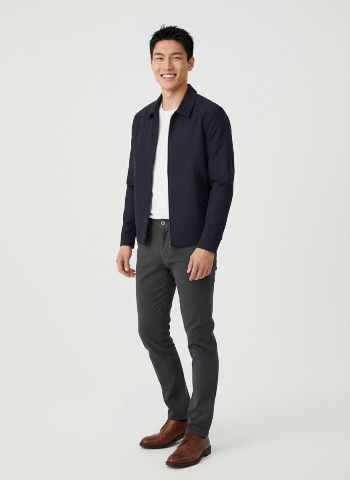 VINCE  100% Cotton With Leather Trim Bomber Style Blue Jacket Size L $489 #276